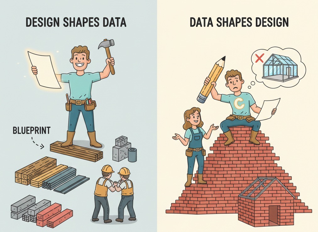 Design shapes data vs data shapes design